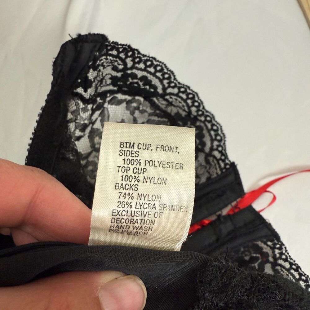Vintage Jezebel Renee of Hollywood Corset Bra Whimsigoth Black Lace Up Size 32B - Picture 10 of 11
